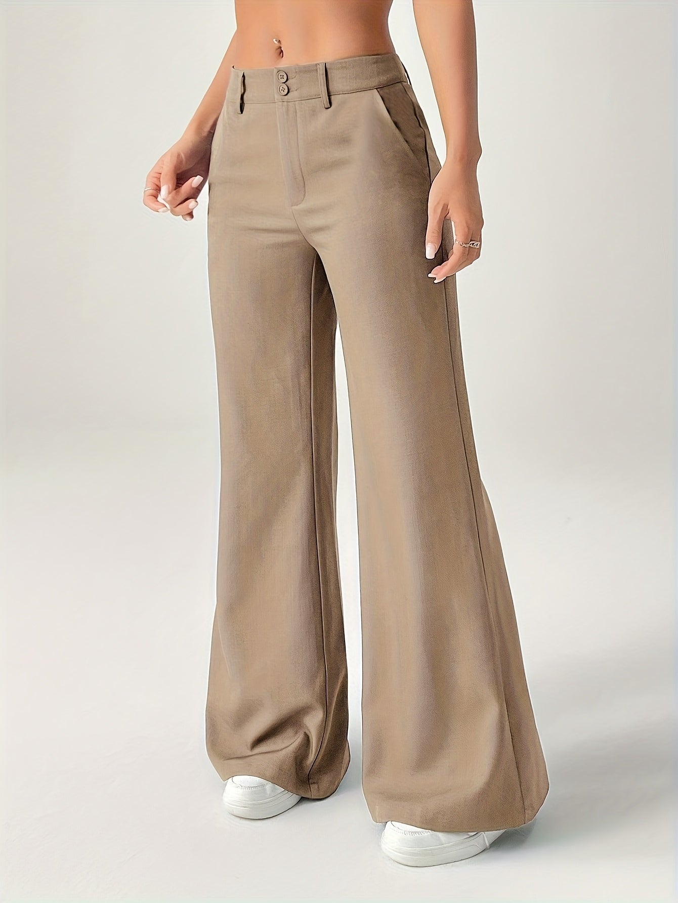 Khaki Vintage Flare Pants
