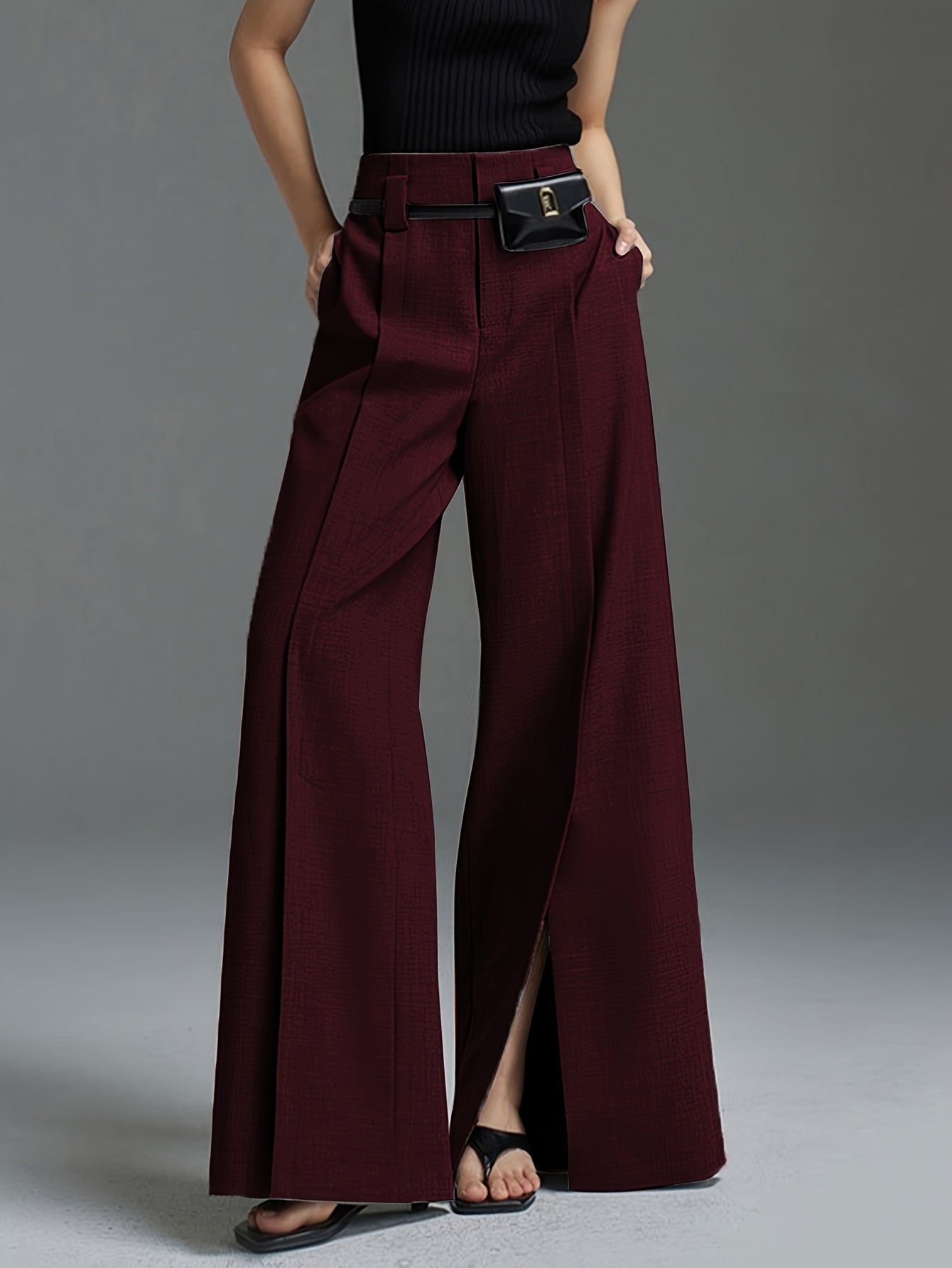 Front Slit Suit Pants