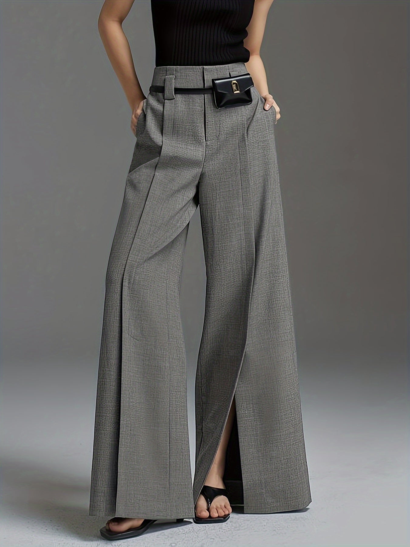 Front Slit Suit Pants