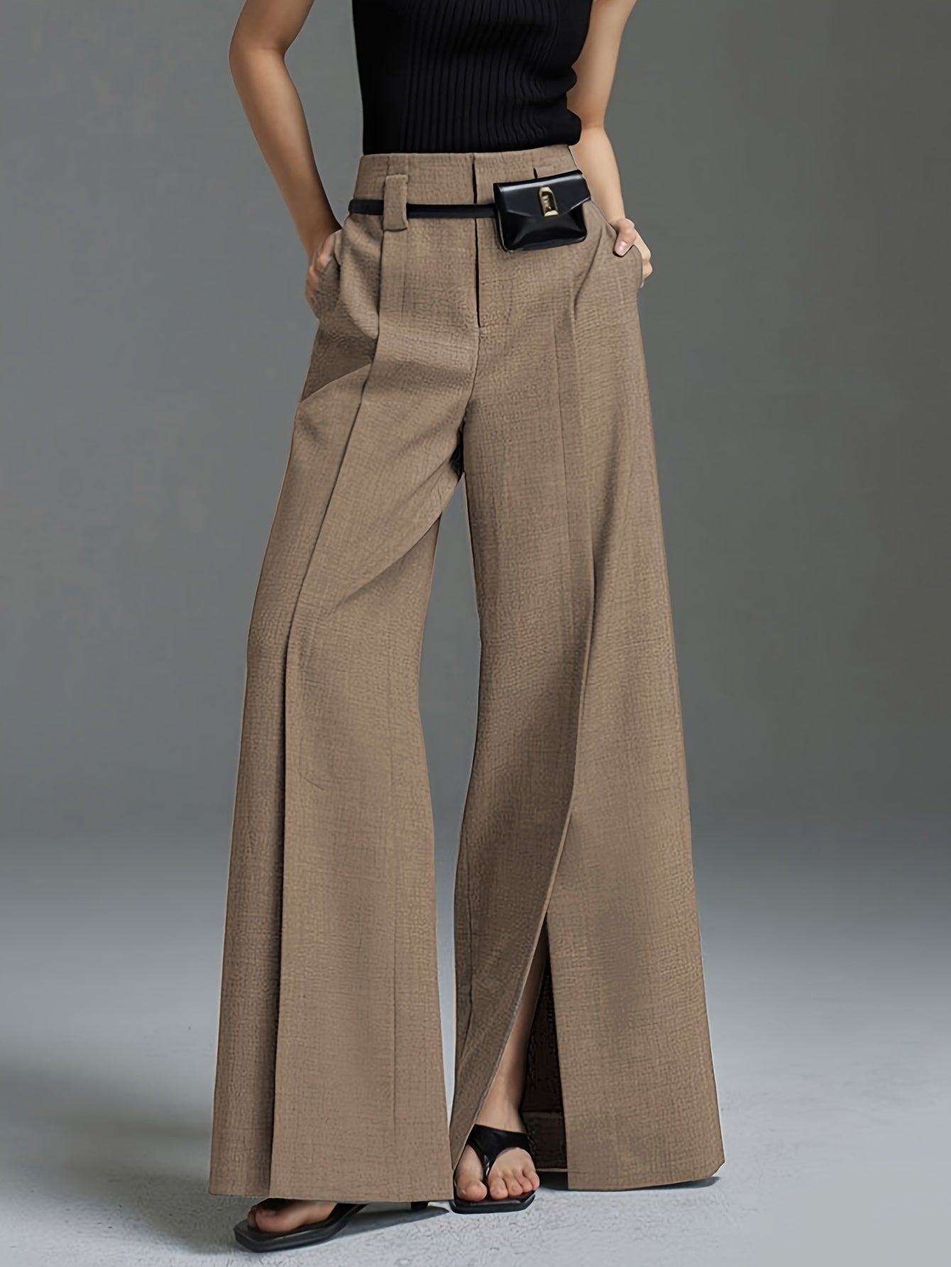 Front Slit Suit Pants