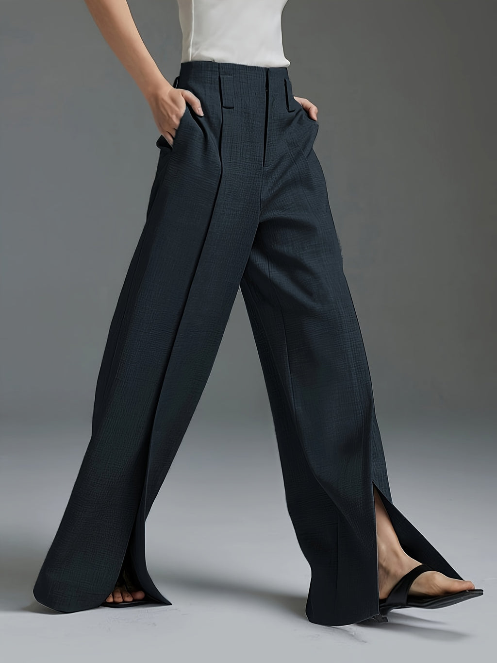 Front Slit Suit Pants