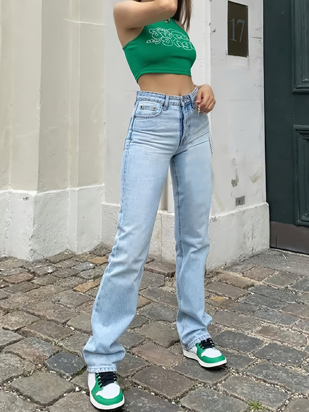 High-Waist Skinny Jeans
