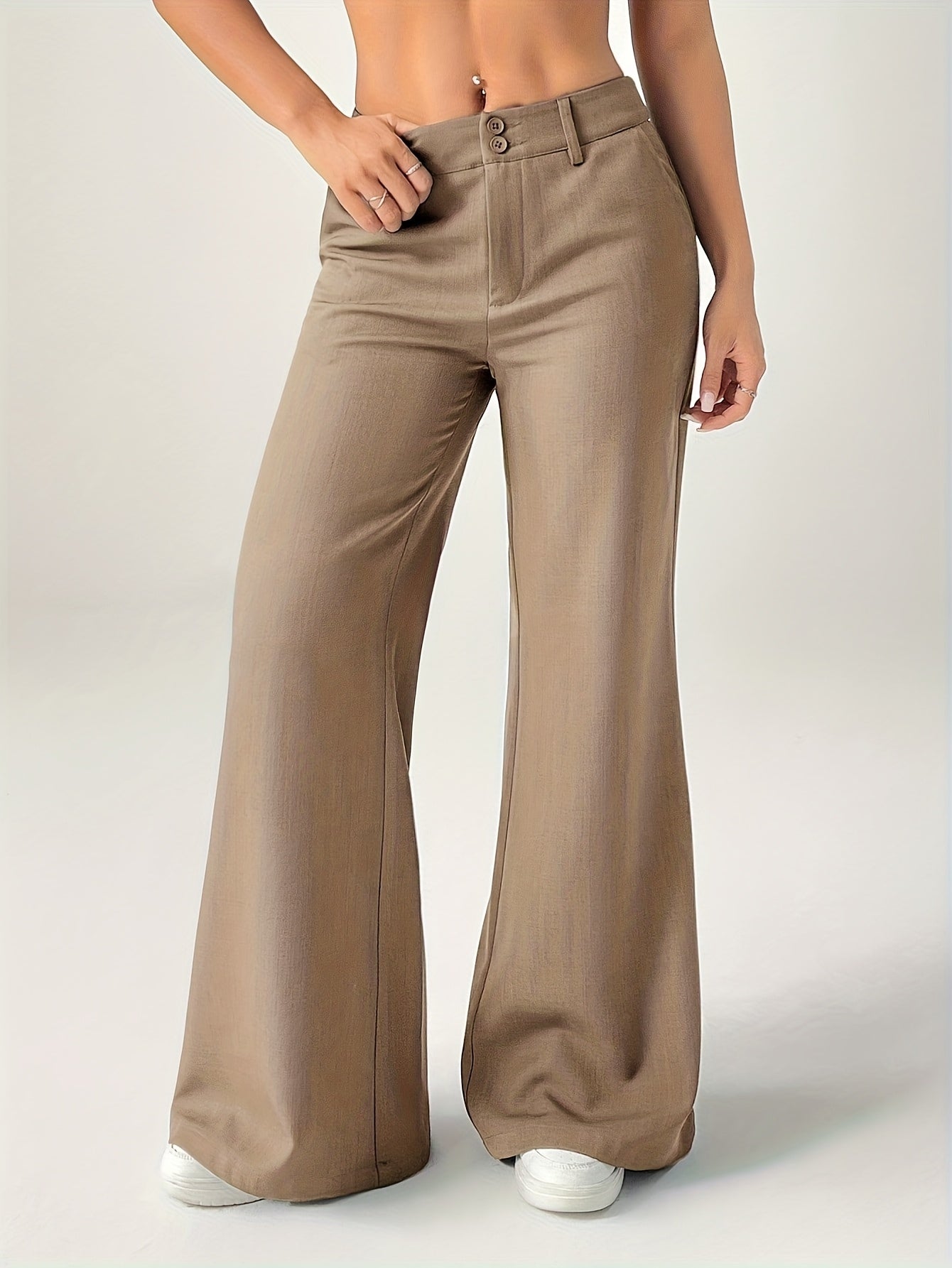 Khaki Vintage Flare Pants
