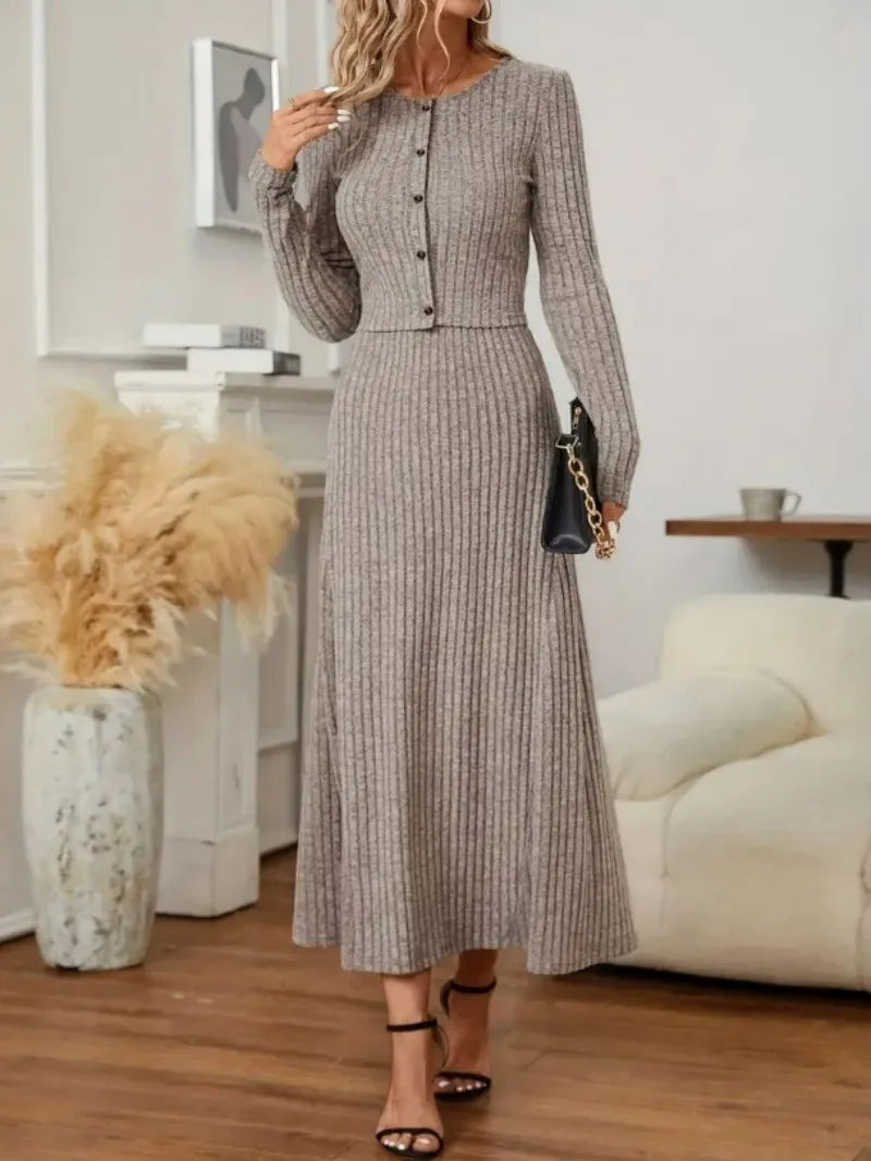 Wool Knit Skirt Set