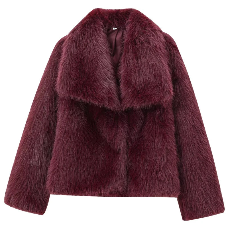 Burgundy Fur Bomber
