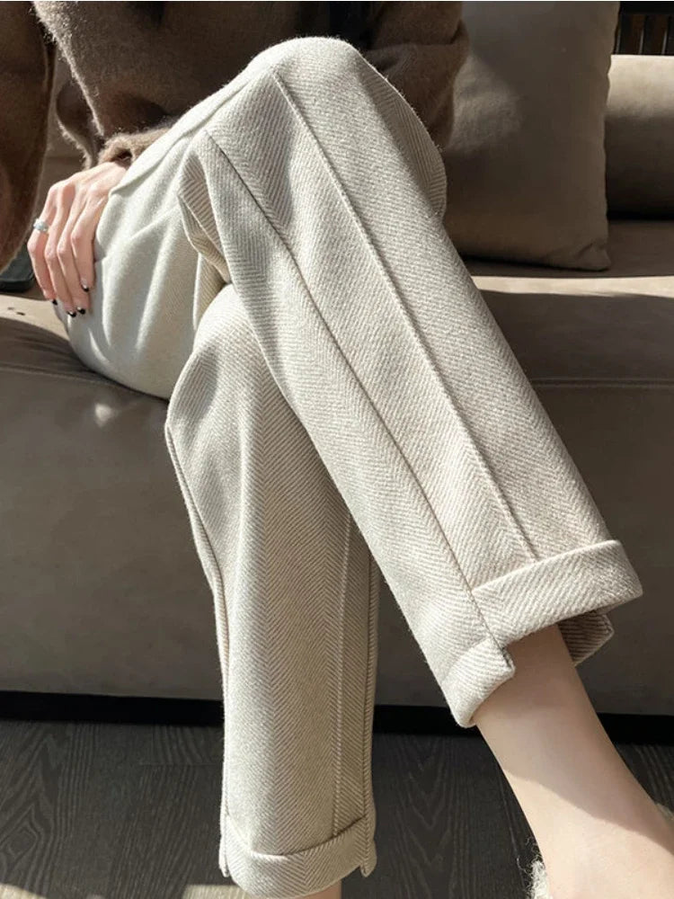 High Waist Tweed Pants