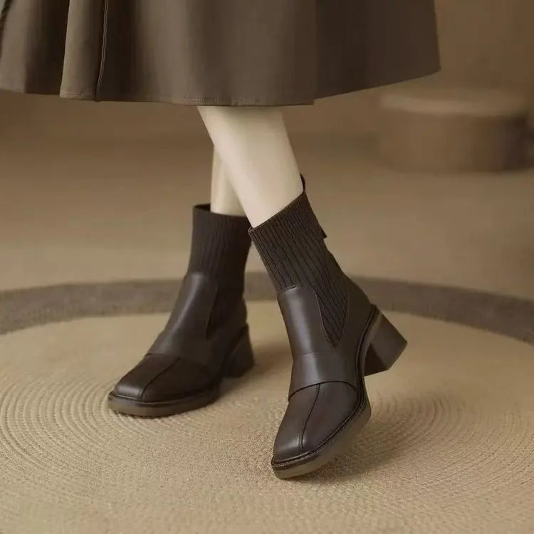 Women’s French Square-Toe Ankle Boots