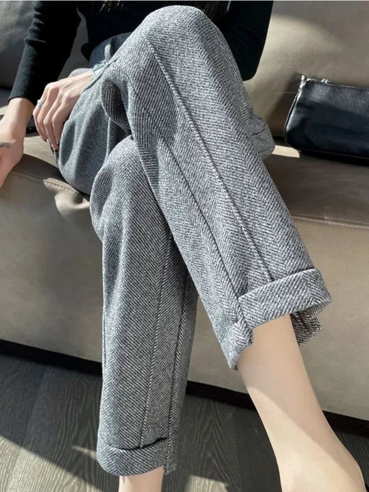 High Waist Tweed Pants