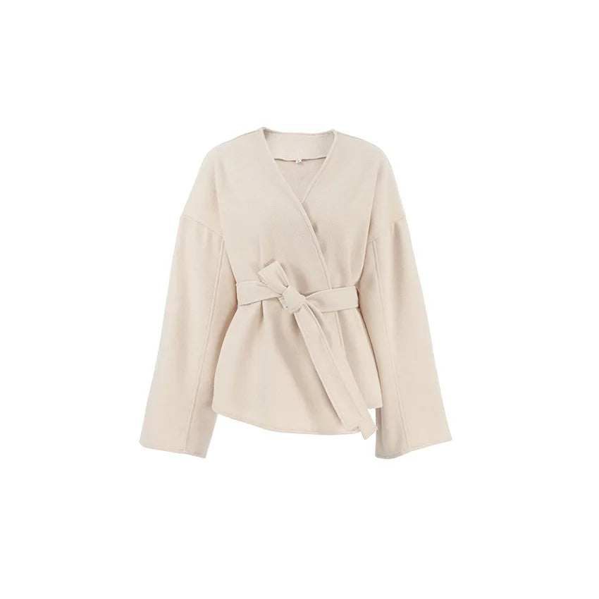 Lace-Up V-Neck Coat