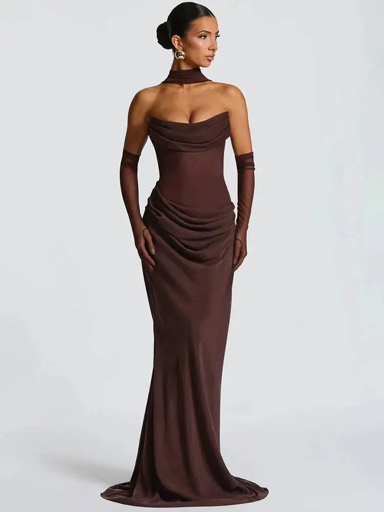 Off-Shoulder Backless Maxi Dress