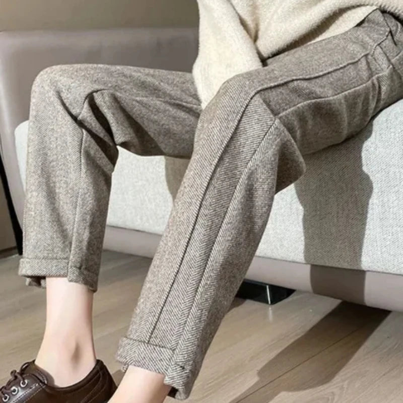 High Waist Tweed Pants