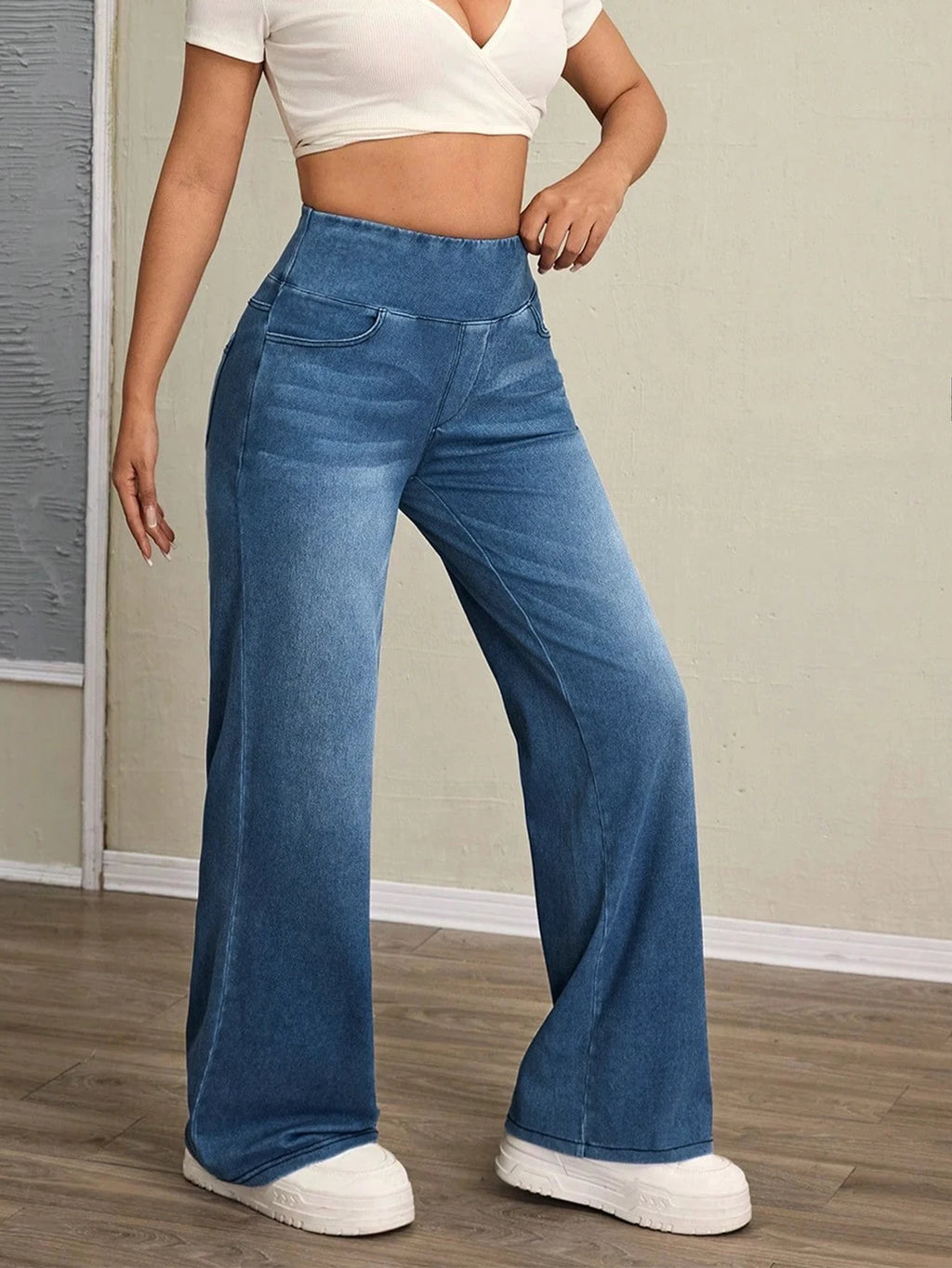 Tummy Control Wide Leg Jeans