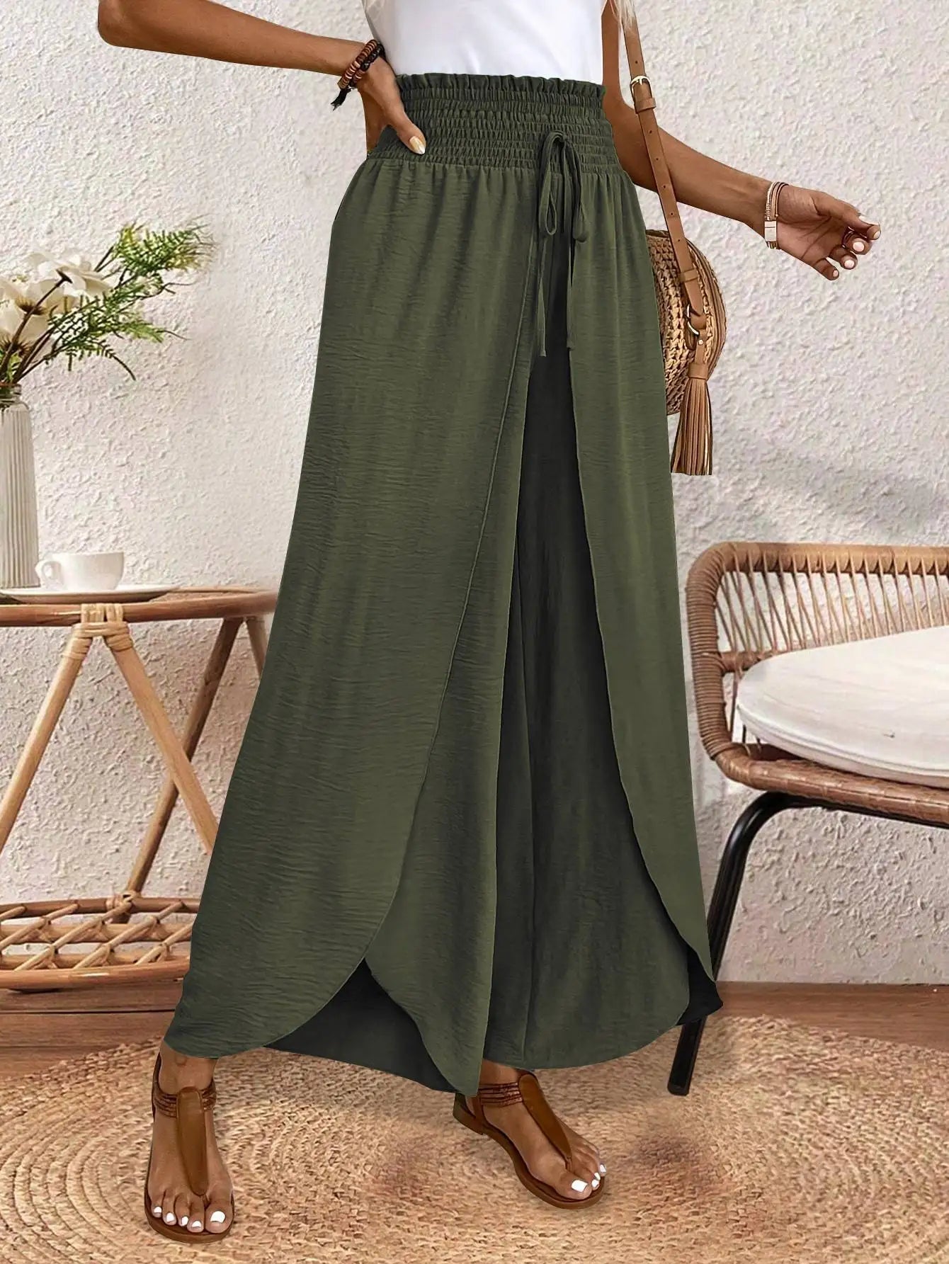 High Waist Wide Leg Pants