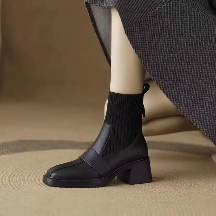 Women’s French Square-Toe Ankle Boots