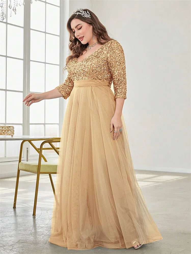 Plus Size Sequin Evening Gown