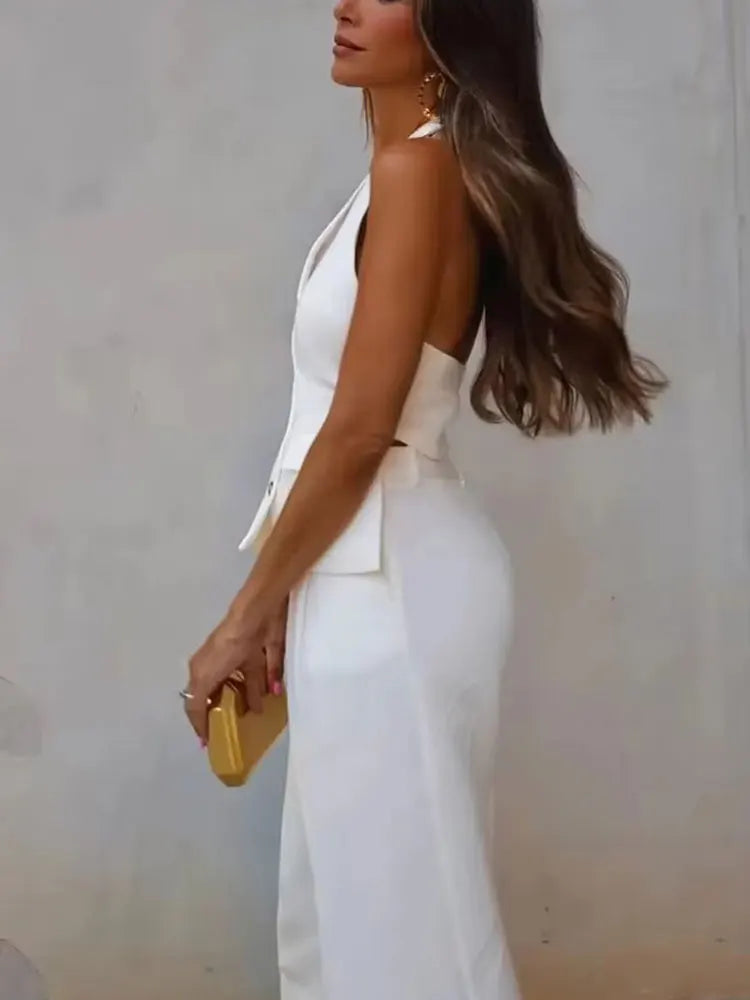 Sleeveless Blazer Pants Set