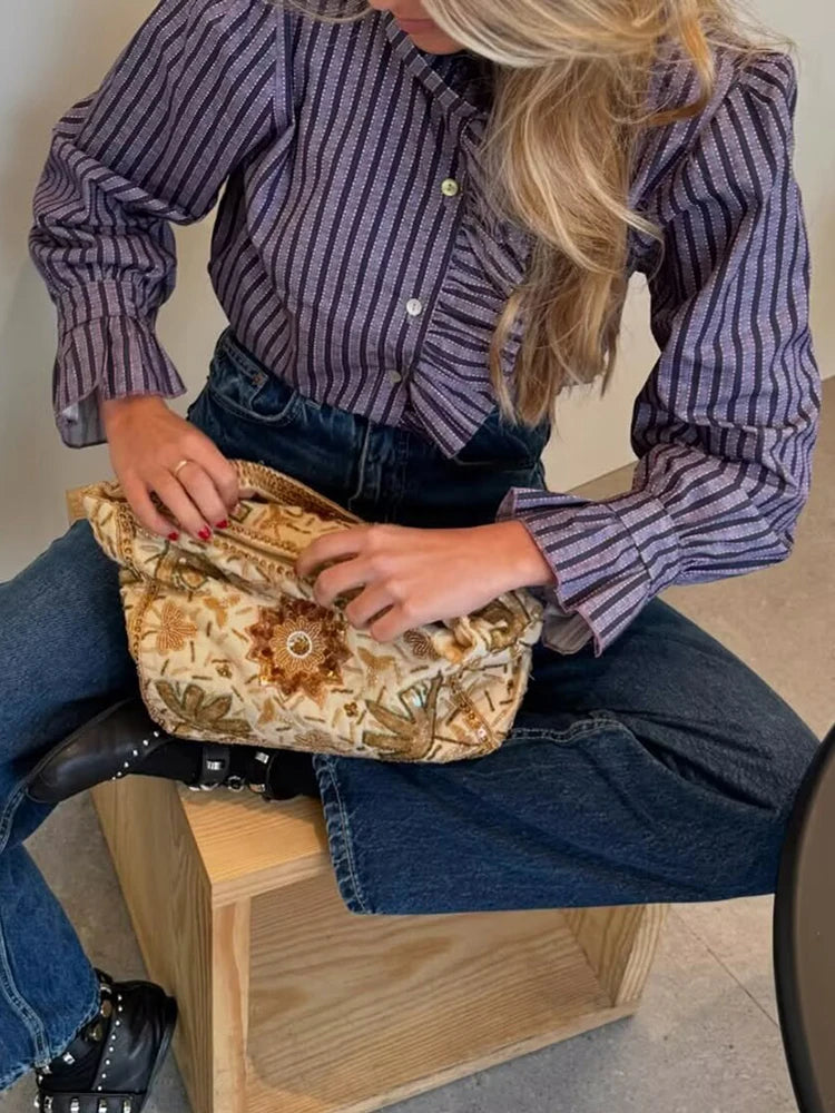 Plaid Ruffle Blouse