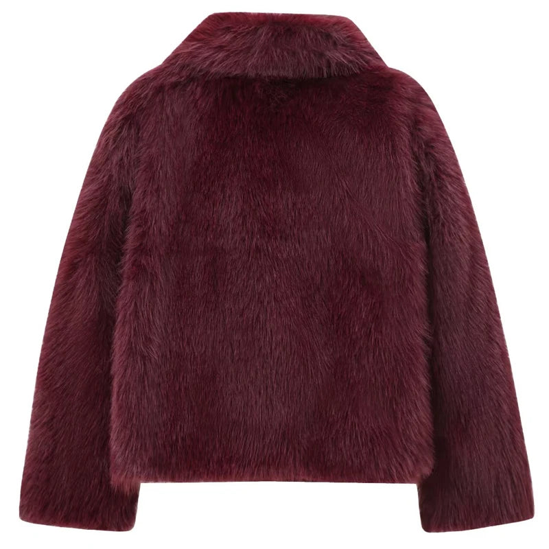Burgundy Fur Bomber