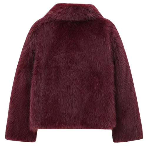 Burgundy Fur Bomber