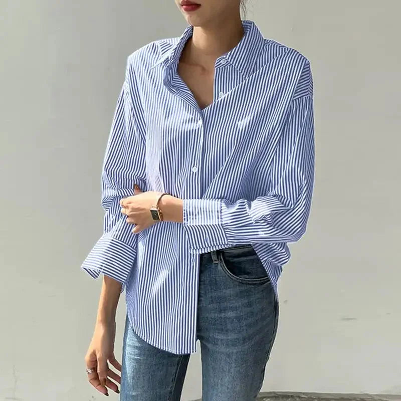 Blue Striped Casual Shirt