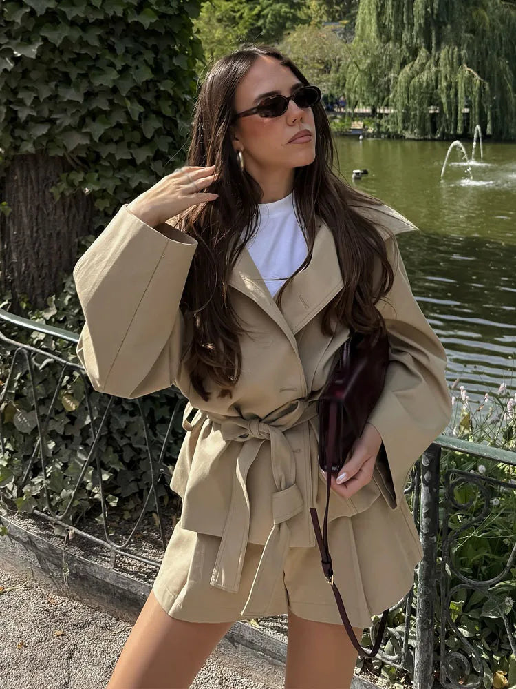 High Waist Shorts Suit