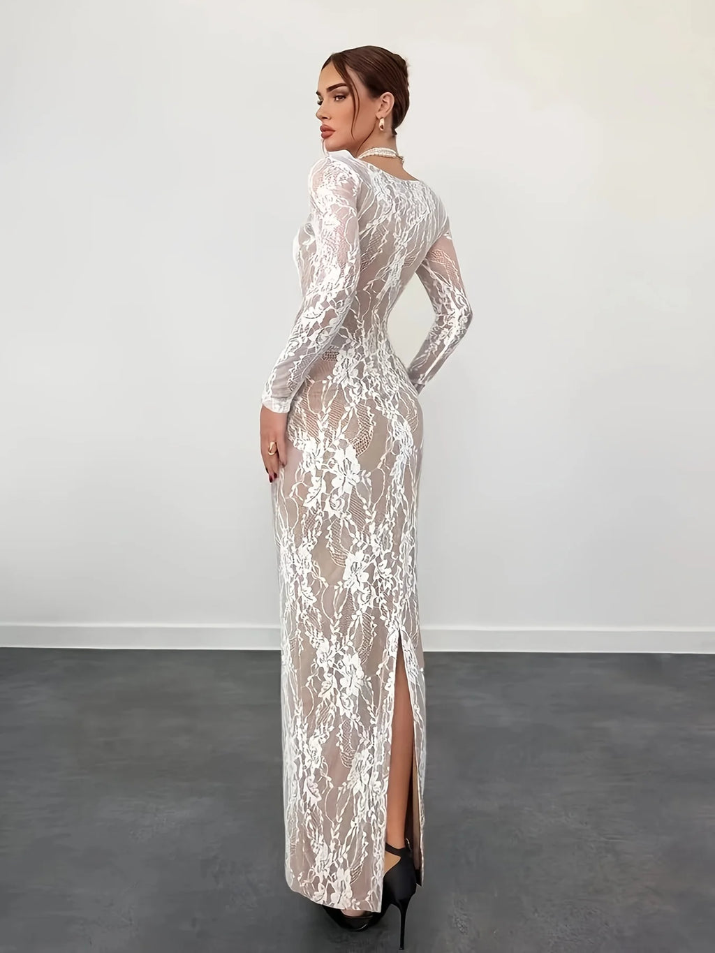 Women’s Lace Slim Midi Dress