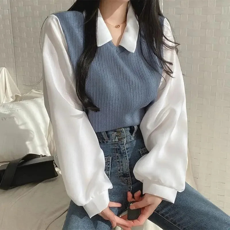 Korean Style Polo Blouse