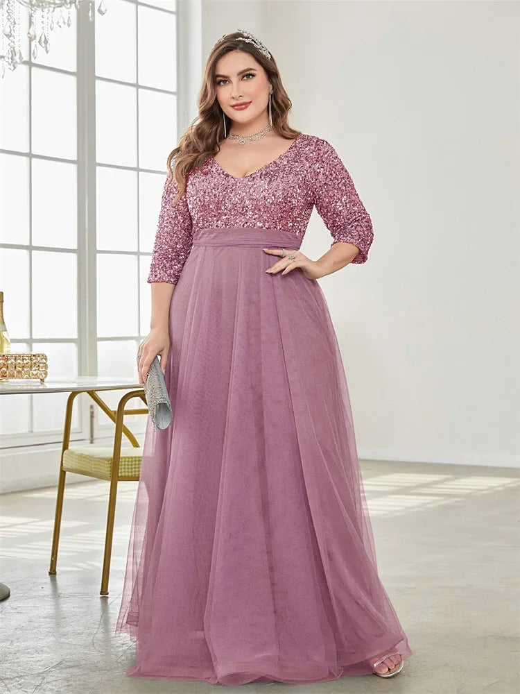 Plus Size Sequin Evening Gown