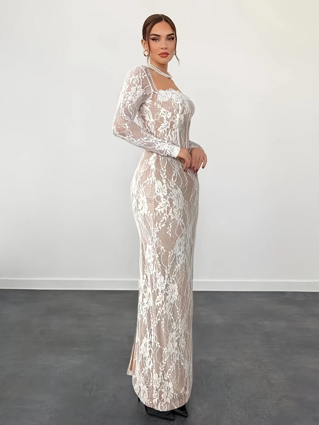 Women’s Lace Slim Midi Dress