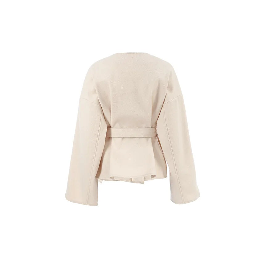 Lace-Up V-Neck Coat