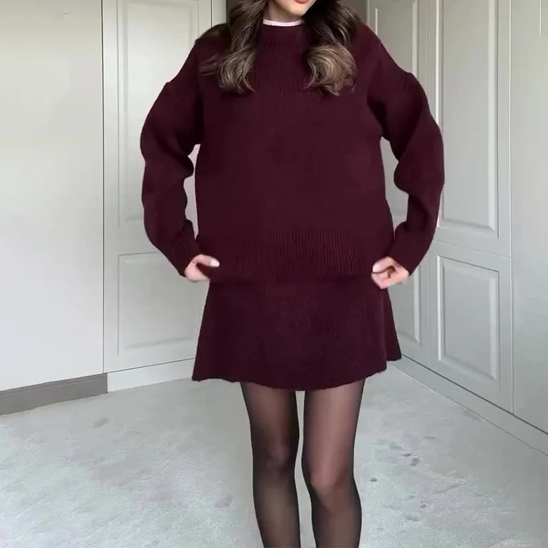 Knit Sweater Skirt Set