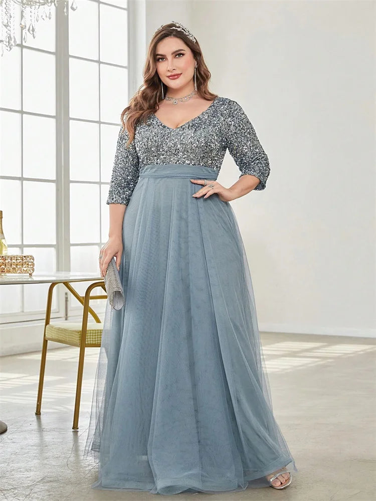 Plus Size Sequin Evening Gown