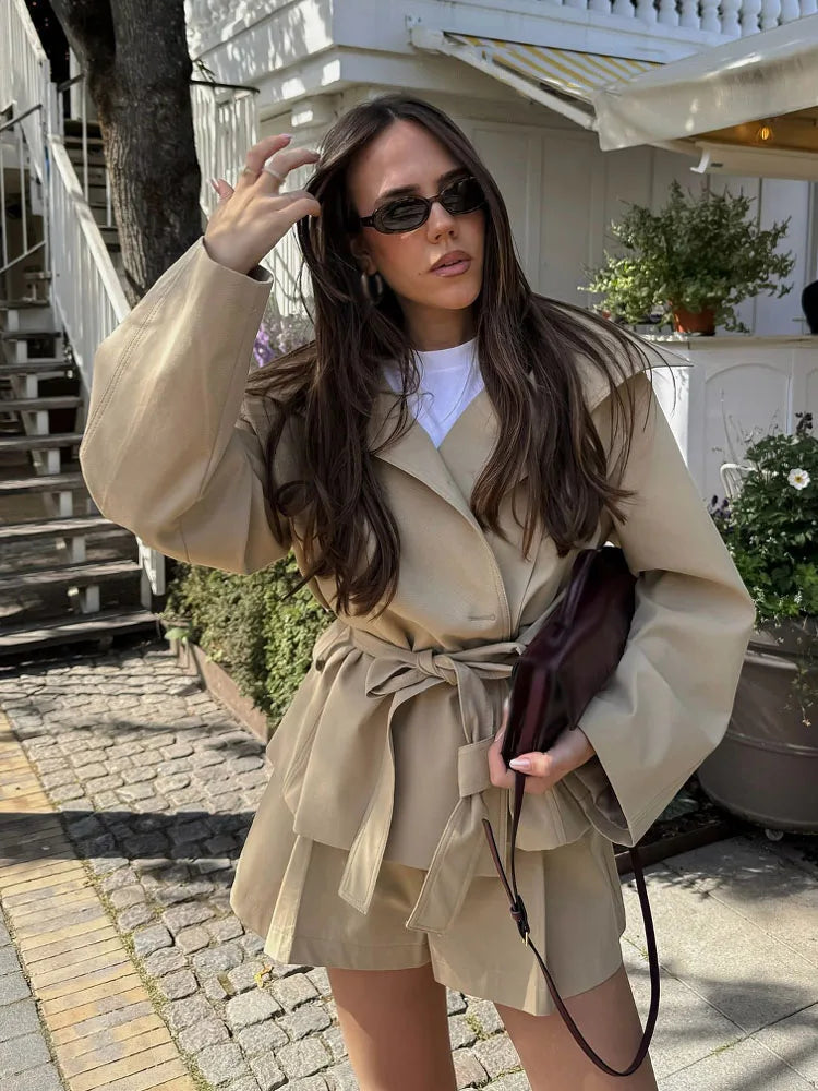 High Waist Shorts Suit