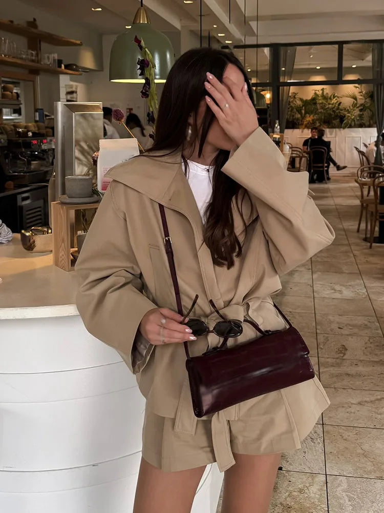 High Waist Shorts Suit