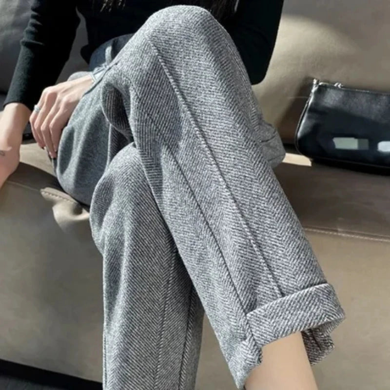 High Waist Tweed Pants
