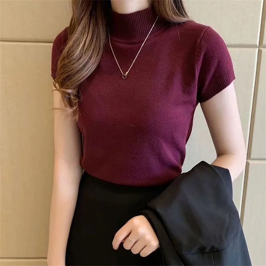 Knitted Turtleneck Blouse