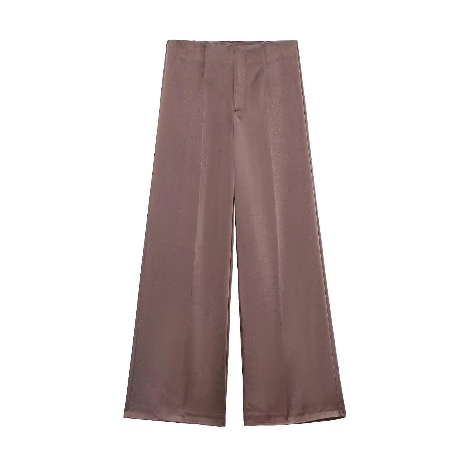 Brown Satin Two-Piece Set