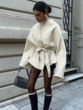 Lace-Up V-Neck Coat
