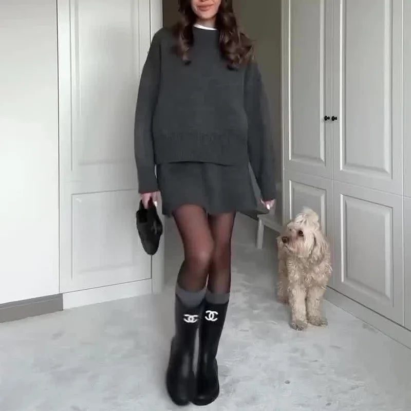 Knit Sweater Skirt Set