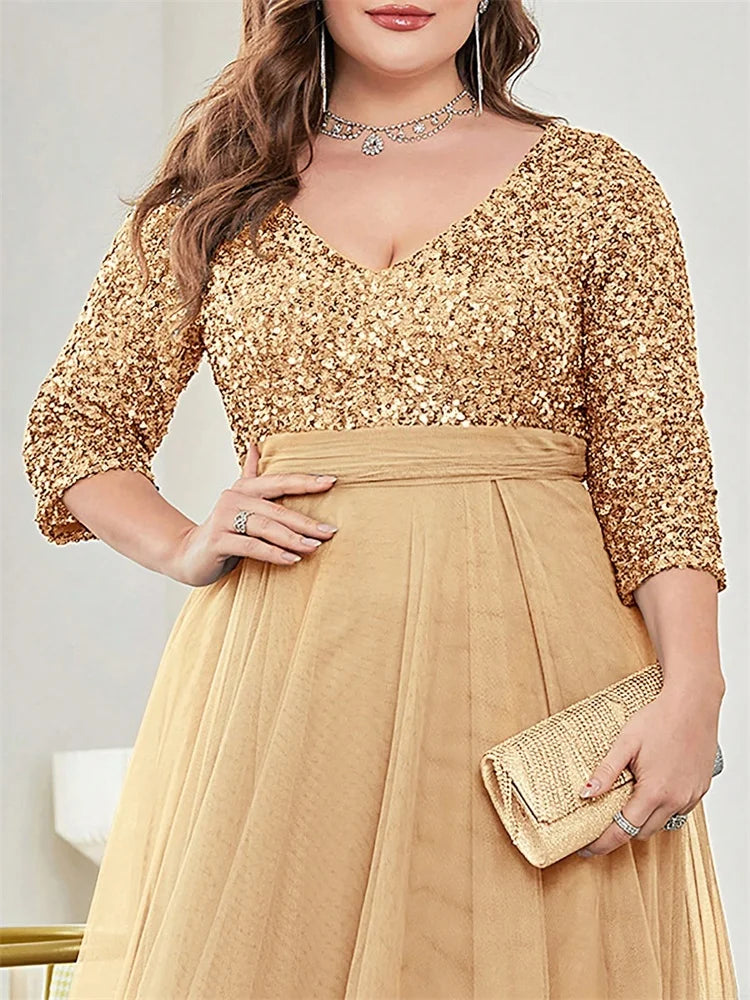 Plus Size Sequin Evening Gown