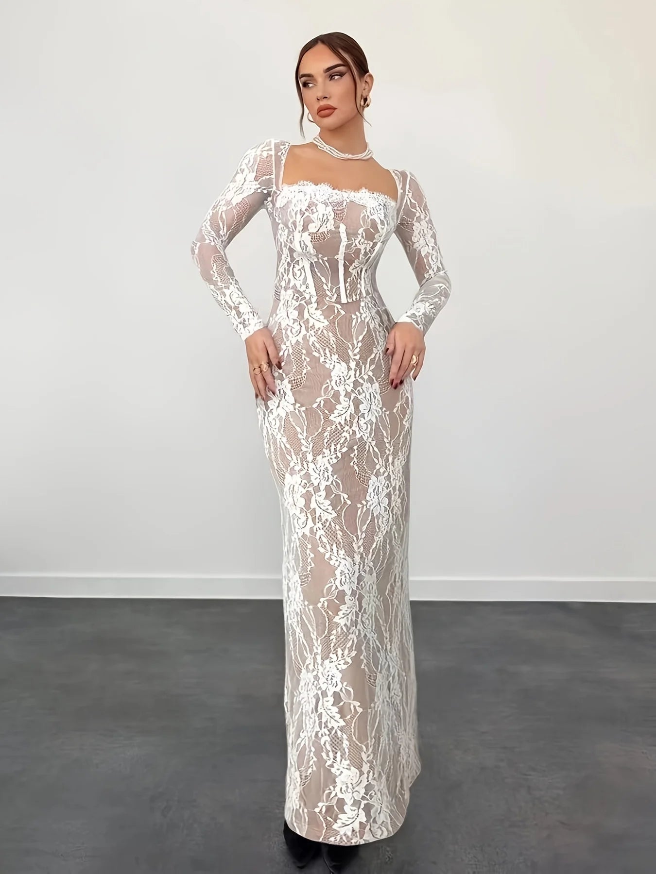 Women’s Lace Slim Midi Dress