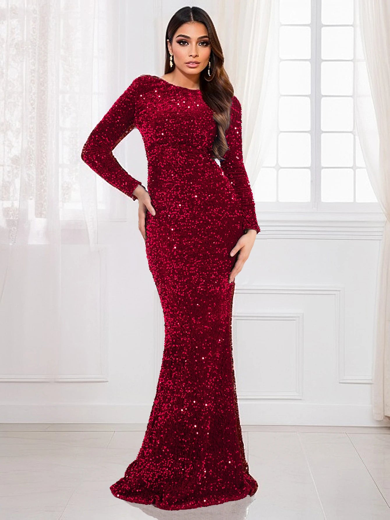 Royal Blue Sequin Mermaid Gown