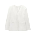 V-Neck Blazer Pants Set