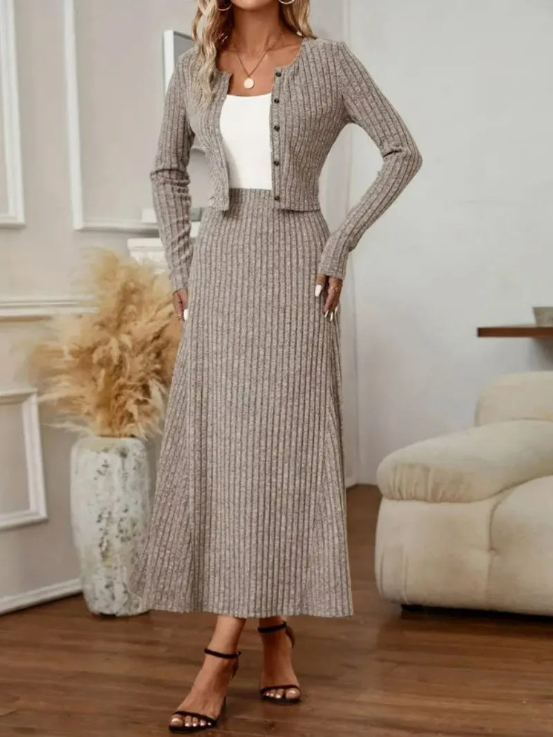 Wool Knit Skirt Set