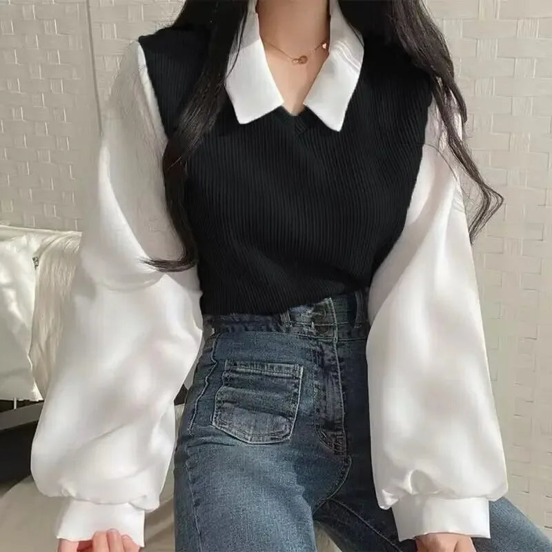 Korean Style Polo Blouse