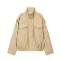 Faux Suede Bomber Jacket