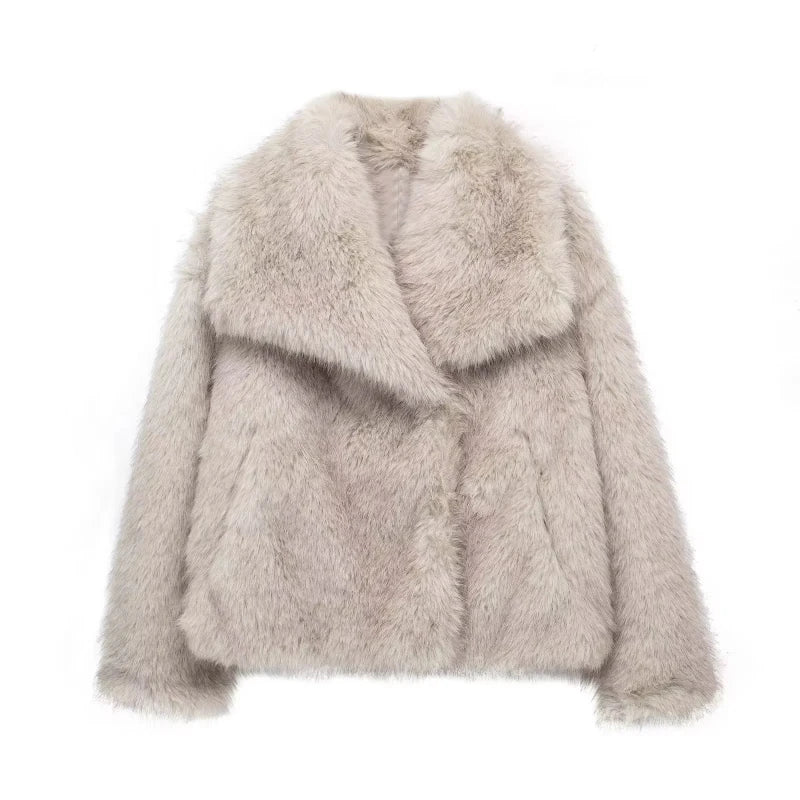 Black Faux Fur Coat