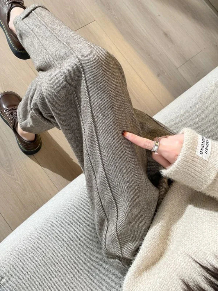 High Waist Tweed Pants