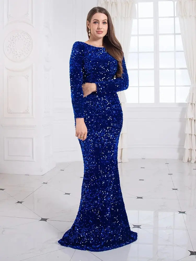 Royal Blue Sequin Mermaid Gown