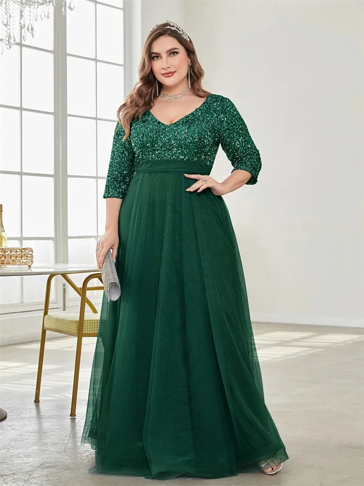Plus Size Sequin Evening Gown